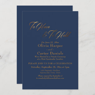 Elegantes Goldenes Skript, um die Marine zu halten Einladung