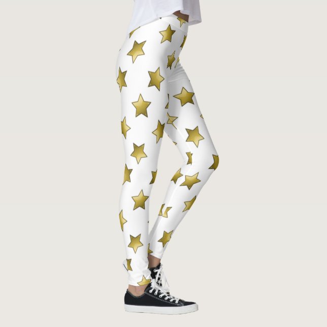 Elegantes goldenes Sternenmuster Leggings (Rechts)