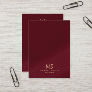 Elegantes goldenes Textmonogramm vertikale Mighty- Visitenkarte