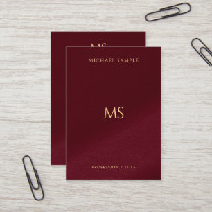 Elegantes goldenes Textmonogramm vertikales luxuri Visitenkarte
