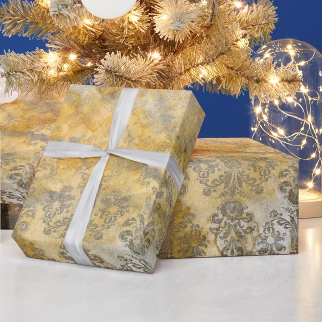 Elegantes goldenes texturiertes Design für alle Pr Geschenkpapier (Feiertage)