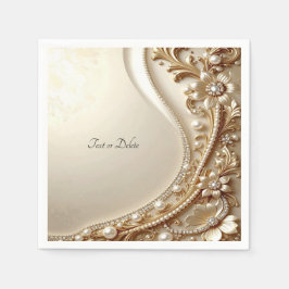 Elegantes goldenes verziertes Blumenmuster Serviette