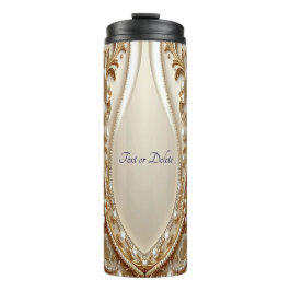 Elegantes goldenes verziertes Blumenmuster Thermosbecher