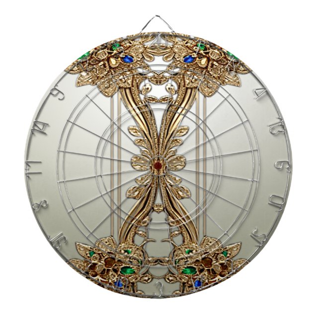 Elegantes goldenes verziertes Dartboard Dartscheibe (vorne)
