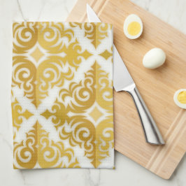 Elegantes goldenes Vintag Geschirrtuch