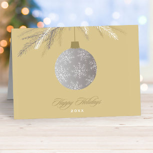 Elegantes goldenes Weihnachts-Schmuckstück Frohe F Feiertagskarte