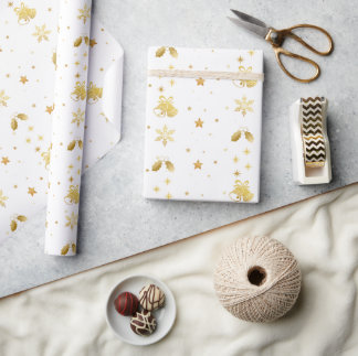 Elegantes goldenes Weihnachtsgeschenk-Verpackungsp Geschenkpapier