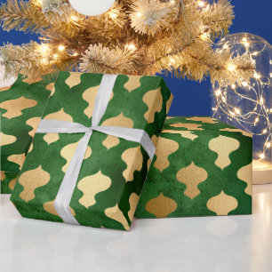 Elegantes goldenes Weihnachtsgeschmack Geschenkpapier
