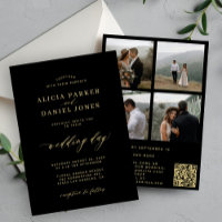 Elegantes goldfarbenes Foto QR-Code UAWG Hochzeit