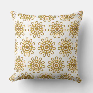 Elegantes goldfarbenes Muster-Drehkissen Kissen