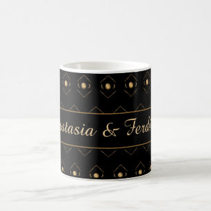 Elegantes, goldfarbenes Muster personalisieren Kaffeetasse