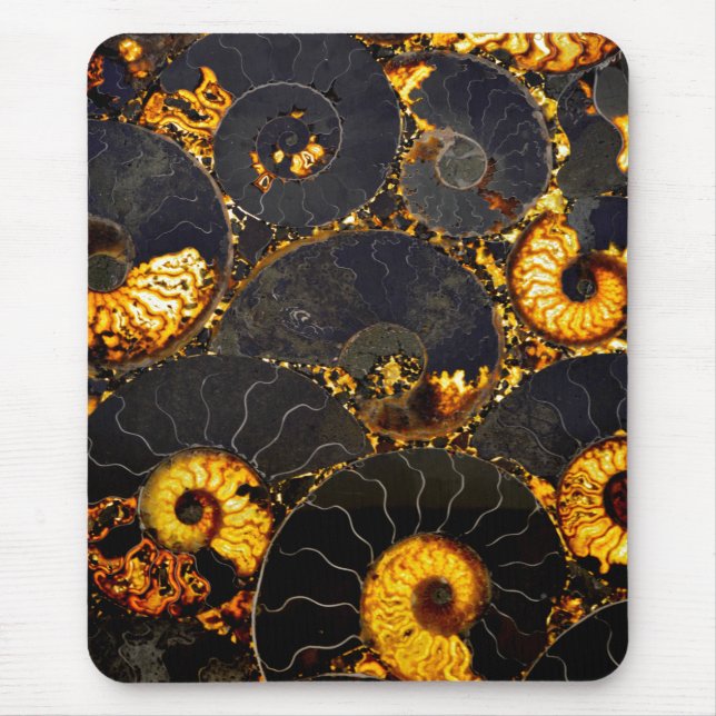 Elegantes, goldfarbenes nautilus Design Mousepad (Vorne)