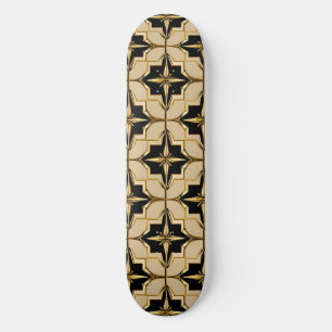Elegantes goldfarbenes und schwarzes geometrisches skateboard
