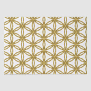 Elegantes goldfarbenes und weißes geometrisches Mu Seidenpapier