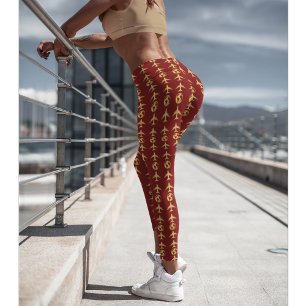 Elegantes Goldflugzeug & World Globe, Minimalistis Leggings
