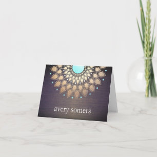 Elegantes Goldfolien-Ornament-Blatt-Mandala-Holz