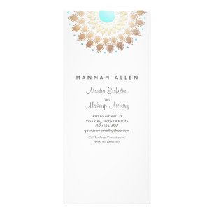 Elegantes Goldfolien-Ornament-Blatt-Mandala-Holz L Werbekarte