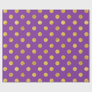 Elegantes Goldfolien-Polka-Punkt-Muster - lila Geschenkpapier