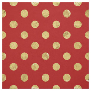 Elegantes Goldfolien-Tupfen-Muster - Gold u. Rot Stoff