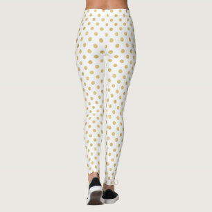 Elegantes Goldfolien-Tupfen-Muster - Gold u. Weiß Leggings