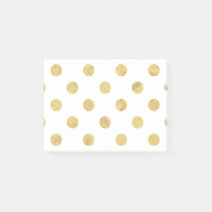 Elegantes Goldfolien-Tupfen-Muster - Gold u. Weiß Post-it Klebezettel