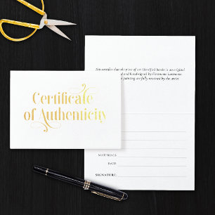 Elegantes Goldfolien-Zertifikat der Echtheit Folienkarte
