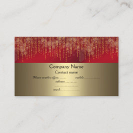 elegantes Goldgeschäft mit rotem Funkeln Visitenkarte