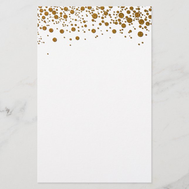 Elegantes GoldGlitter Briefpapier (Vorderseite)