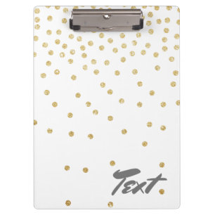 elegantes GoldGlitter Confetti-Punktmuster Klemmbrett