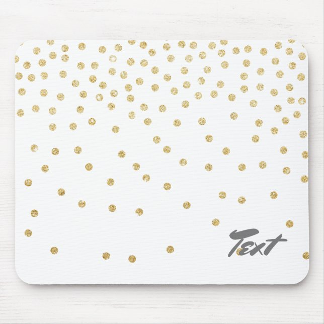 elegantes GoldGlitter Confetti-Punktmuster Mousepad (Vorne)