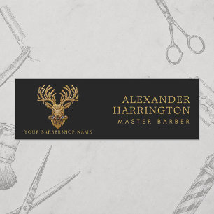 Elegantes Goldhirsch-Meister-Friseurstudio-Logo-Pe Namensschild