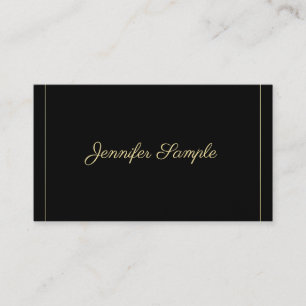 Elegantes Goldkalligraphie-Schwarz-Trendy Visitenkarte