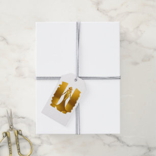 Elegantes Goldkleid Geschenkanhänger