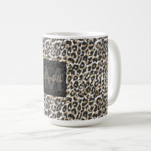 Elegantes Goldleopardenmuster Kaffeetasse