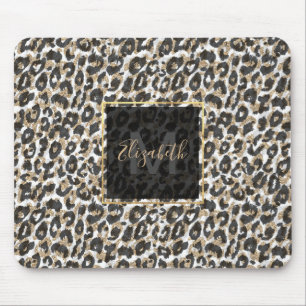 Elegantes Goldleopardenmuster Mousepad
