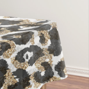 Elegantes Goldleopardenmuster Tischdecke