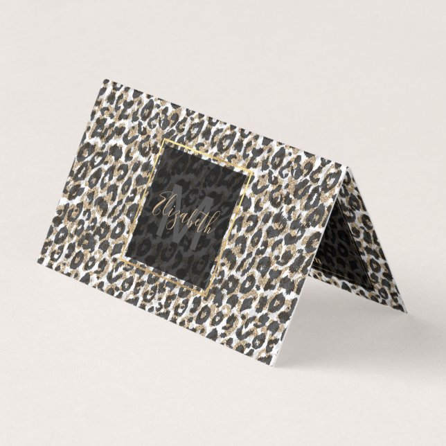 Elegantes Goldleopardenmuster Visitenkarten (Vorderseite)
