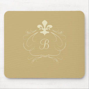 Elegantes GoldLilien-Monogramm Mousepad
