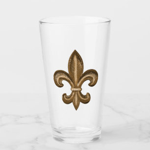 Elegantes GoldLilien-Symbol Glas