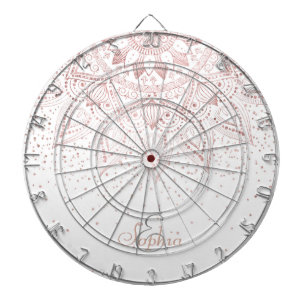 Elegantes Goldmandala-Konfetti-Design der Rose Dartscheibe
