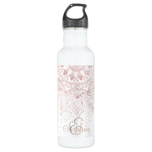 Elegantes Goldmandala-Konfetti-Design der Rose Trinkflasche