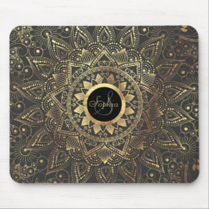 Elegantes Goldmandala-Kunstwerk Mousepad