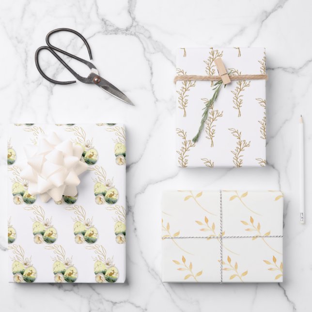 Elegantes Goldmedaille Geschenkpapier Set (Vorderseite)