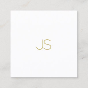 Elegantes Goldmonogramm-moderne einfache Schablone Quadratische Visitenkarte