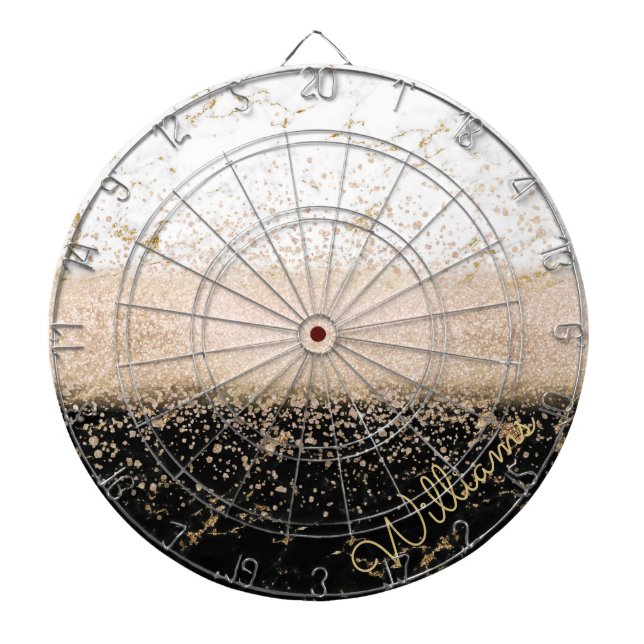 Elegantes Goldmotiv aus Rose Dartscheibe (vorne)