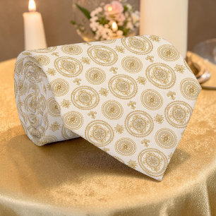 Elegantes Goldmuster-Halstuch nach Maß Krawatte