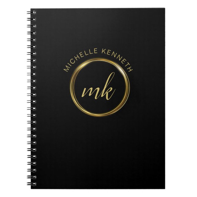 Elegantes Goldpersonalisiertes Monogramm Notizblock (Vorderseite)