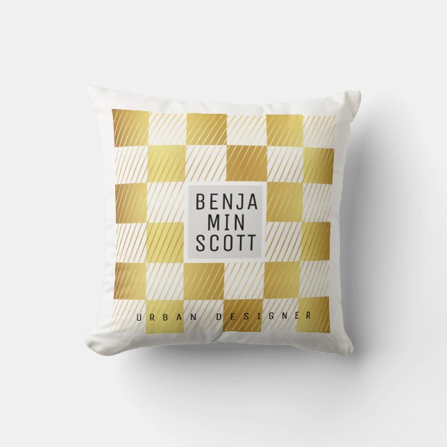 Elegantes Goldplatt-Kissen Kissen (Vorderseite)