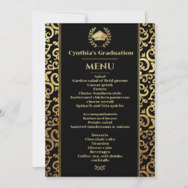 Elegantes Goldrahmen Abschluss Dinner Menu Einladung