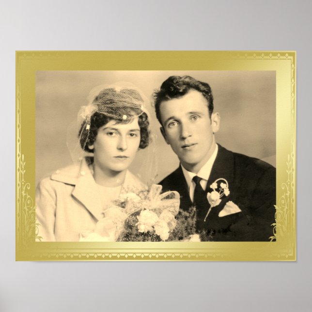 Elegantes Goldrahmen-Foto-Poster Poster (Vorne)